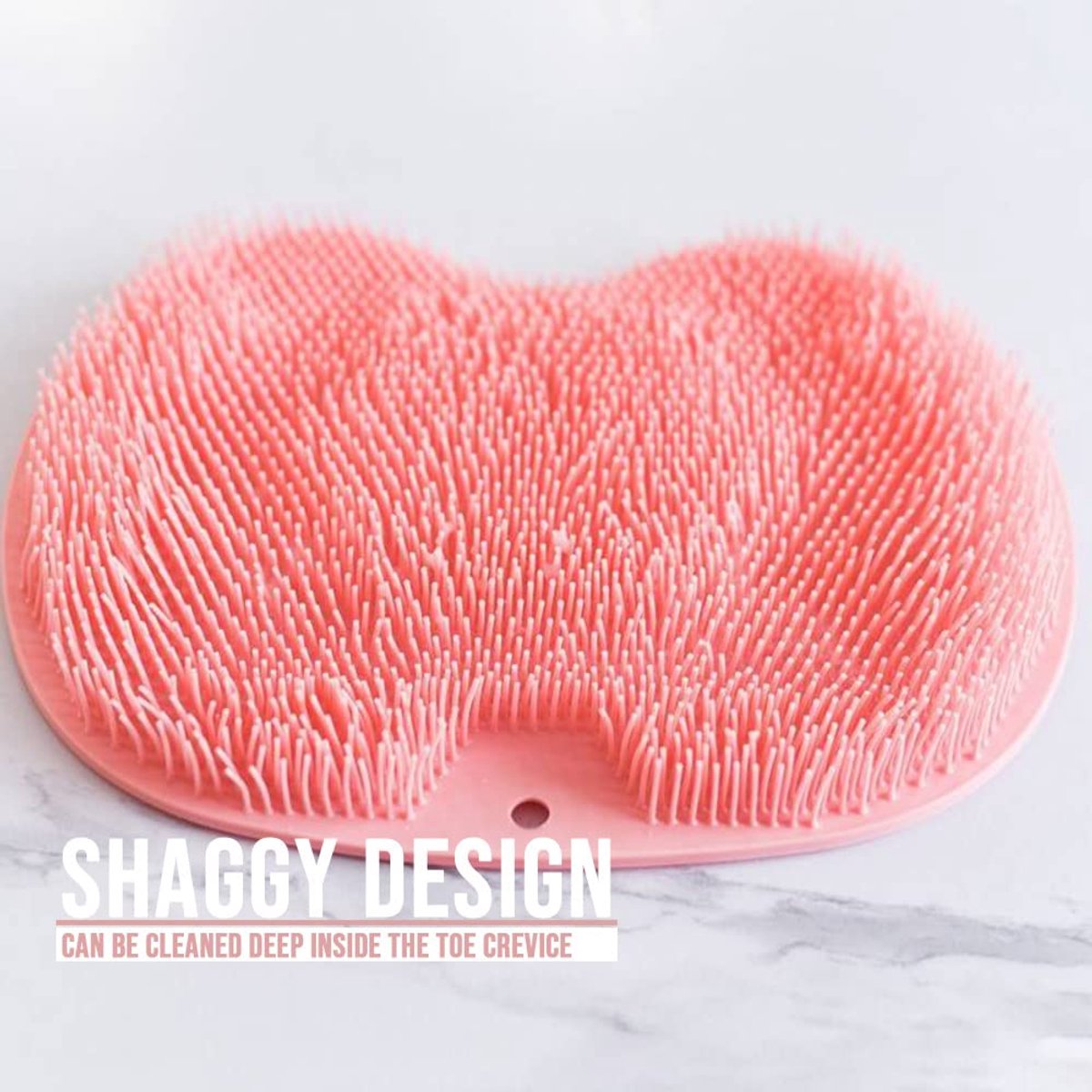Shower Mat - Non-Slip Bath Mat - Foot Cleansing Pad, Back Scrub Pad, Exfoliating Bath Scrub Pad, Non-Slip Wall Suction Cup - Suitable for Men and Women (Pink) - Image 3
