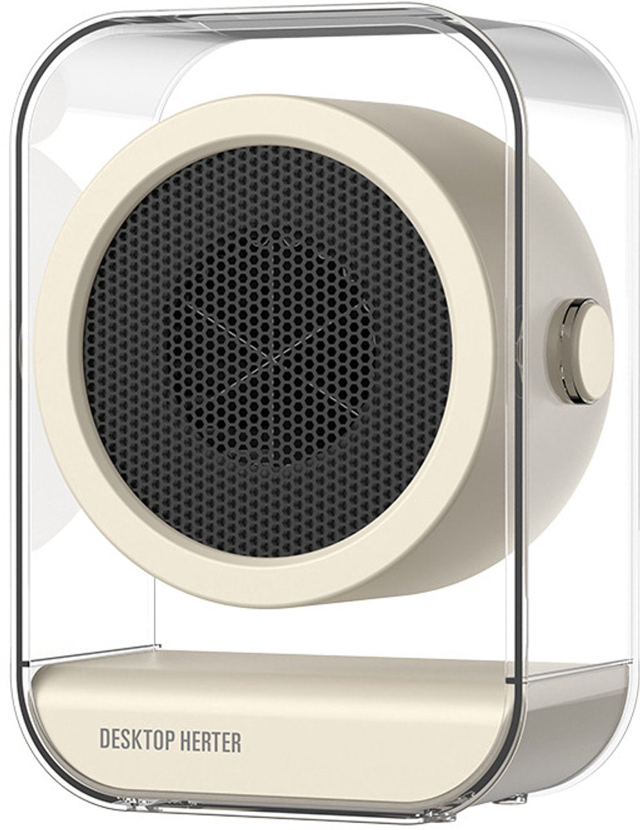 Electric Heater - Portable Electric Heater - Desk Fan Heater - Small Household Fan Heater - Portable, Fast Heating Electric Heater for Office Use - Two Temperature Settings - Off White