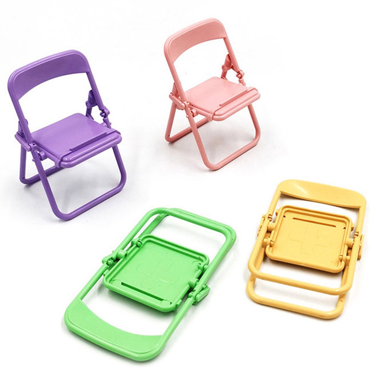 Creative Phone Holder - Foldable - Desktop - Macaron Color - Stool Stand - Ornament - Portable Lazy Stand - 5 Pieces - Image 2