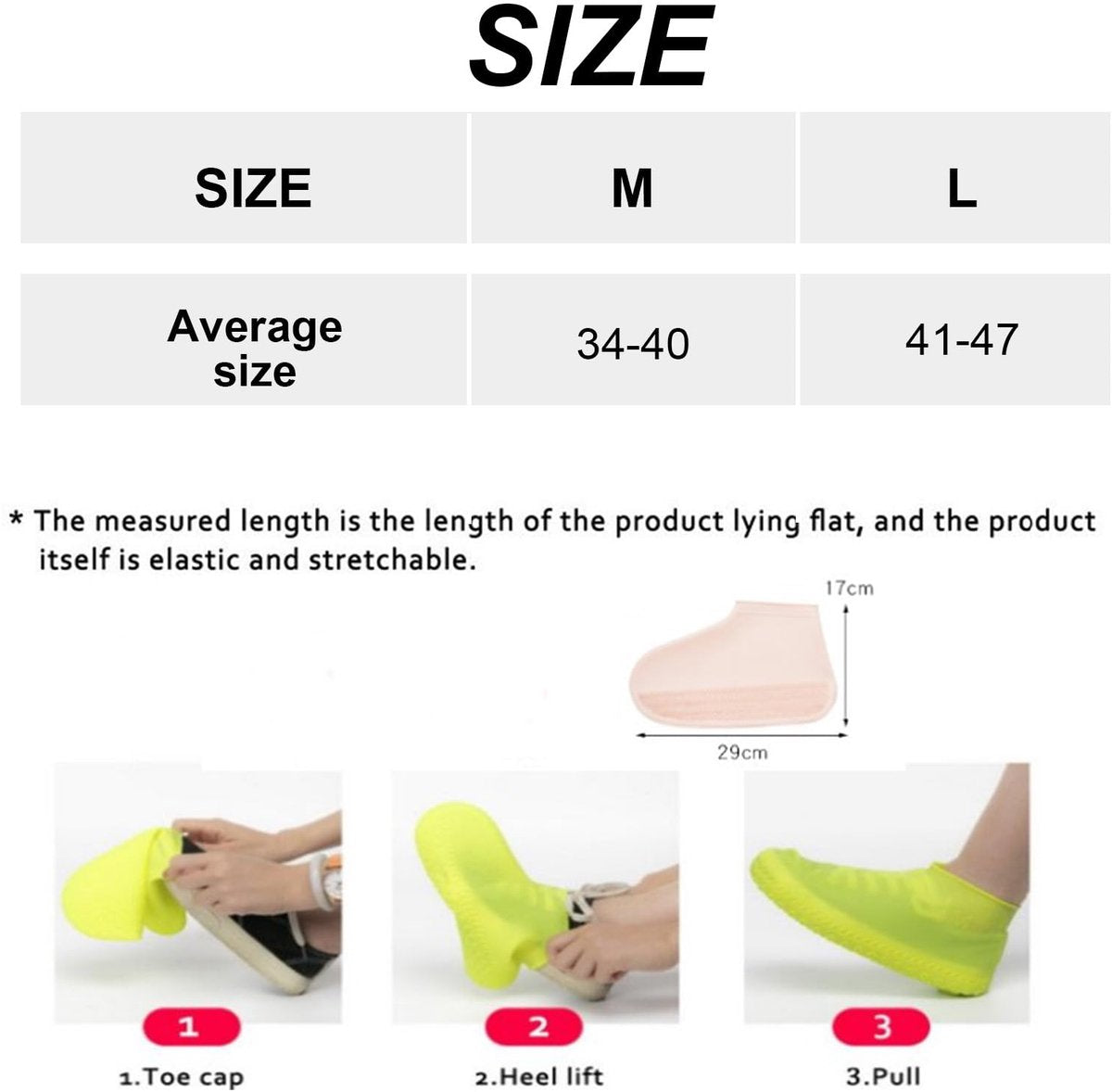 Overshoes - 1 Pair - Waterproof Silicone Overshoes - Reusable, Non-slip, Suitable for Outdoor Activities (Yellow - Size L) - Image 5