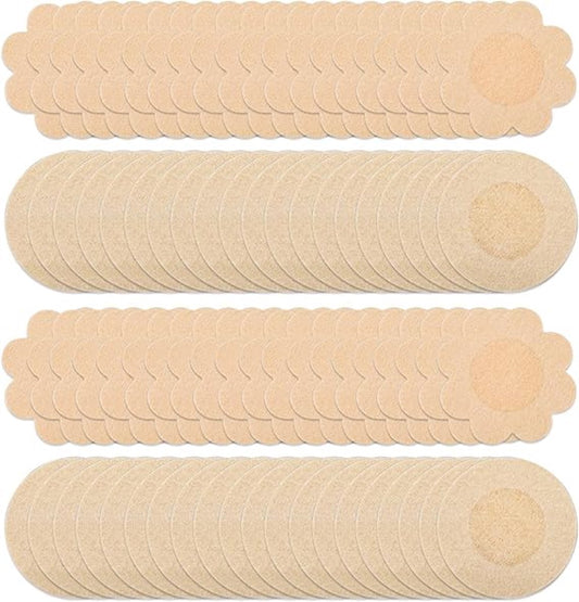 80 Invisible Nipple Shields - Disposable Nipple Shields - Nipple Shields for Women - Breathable Breast Shields - Unisex Nipple Shields - Round and Plum Shape - Off White - One Size