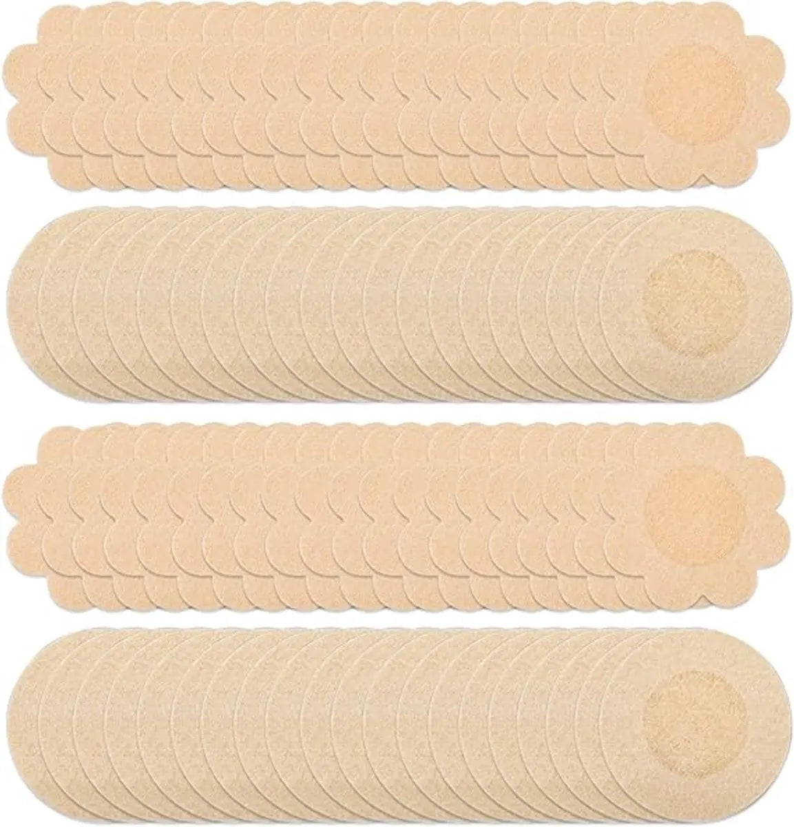 80 Invisible Nipple Shields - Disposable Nipple Shields - Nipple Shields for Women - Breathable Breast Shields - Unisex Nipple Shields - Round and Plum Shape - Off White - One Size