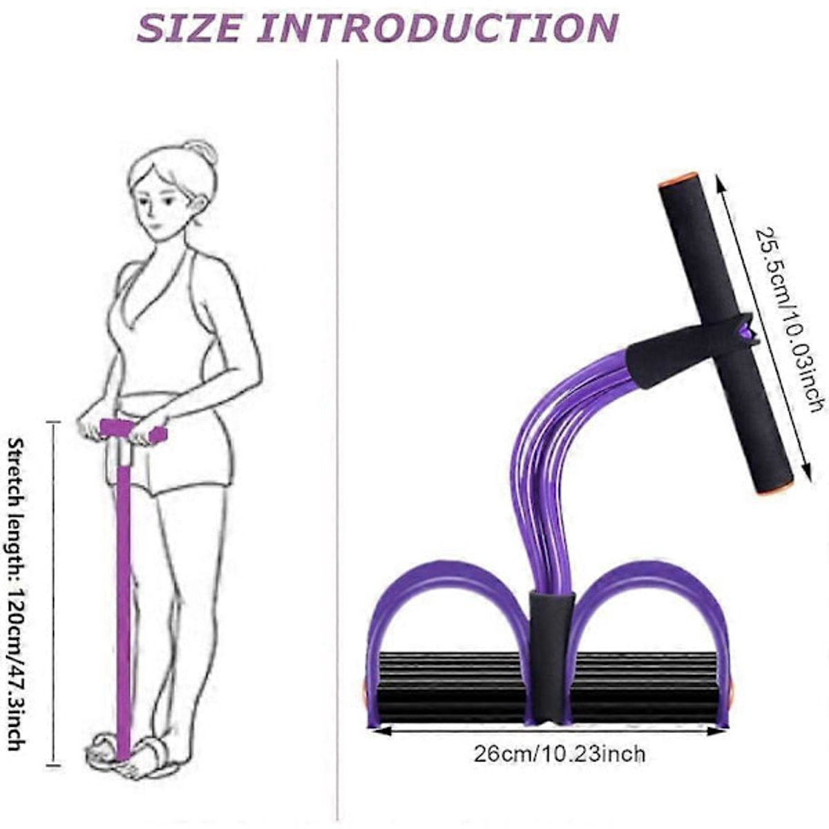 Abdominal Trainer - Abdominal Exercises - Home Full Body Expander - 6 Tubes - Elastic Drawstring - Image 2