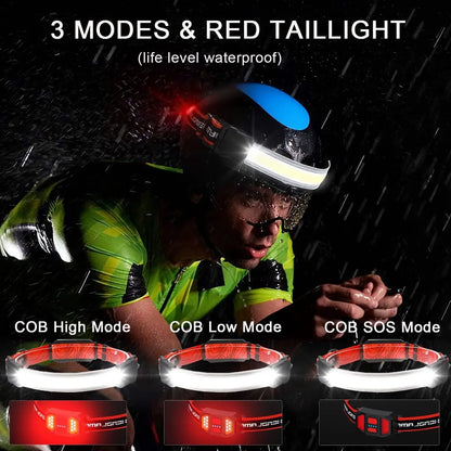 Headlamp LED Rechargeable - Headlight - 2-Pack Rechargeable LED Headlamp - 230° Wide Angle Lighting - High Lumens, 3 Modes - Lightweight Headlamp - Suitable for Running, Cycling, Camping - Image 4