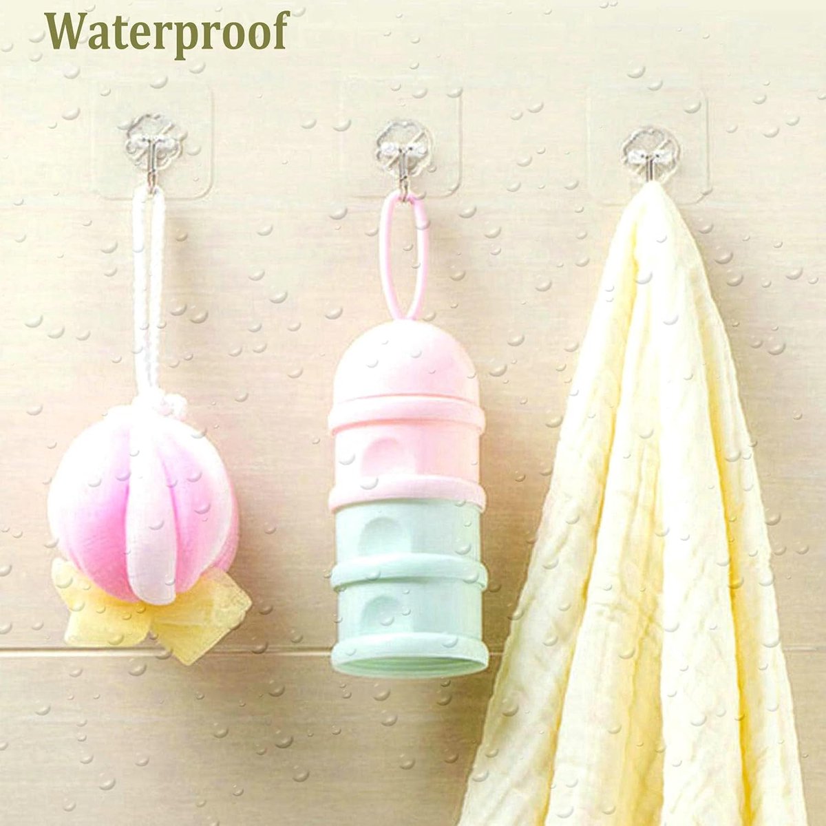 Self-adhesive hooks - transparent - waterproof - self-adhesive wall hooks - suitable for keys - bathroom, shower, outdoor, kitchen, door - practical pack of 24 - Image 5