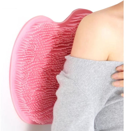 Bathroom Scrubber Mat - Non-Slip Silicone Massage Mat - Shower Back Scrubber - Massage Mat with Non-Slip Suction Cups - Exfoliating Bathroom Mat Pink - Image 4