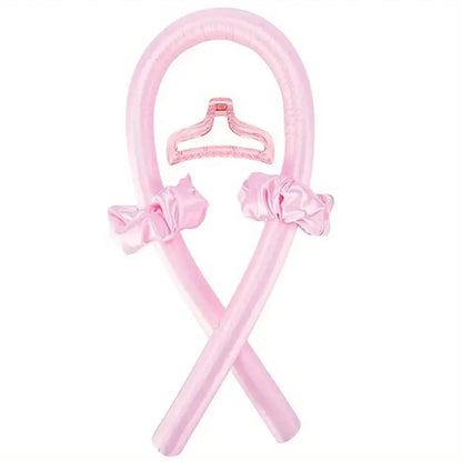 Set of 4 - Heat-Free Curling Iron - Curling Set for Home Use (Pink)
