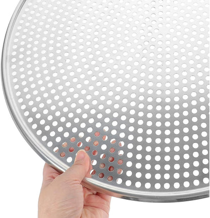 Stainless Steel Pizza Pan - Perforated - 16 Inch - Round Pizza Stand - Pizza Tray - Pizza Storage Tray - Oven Safe - Silver for Home and Restaurants - Image 2
