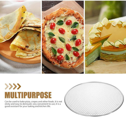 Stainless Steel Pizza Pan - Perforated - 16 Inch - Round Pizza Stand - Pizza Tray - Pizza Storage Tray - Oven Safe - Silver for Home and Restaurants - Image 3
