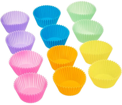 Baking Trays - Round Reusable Baking Trays - Pack of 12 (Ovenproof up to 220°C) - Assorted Colors - Image 2