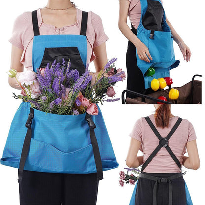 Apron Picking Bag - Large Outdoor Picking Bag - Gardening - Harvest Apron with Quick Release - Backpack Tools - Blue - Image 3