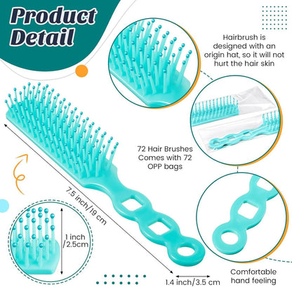 72 pcs Bulk Hair Brushes - Hair Brush Bulk Nylon Brush with Ventilated Hair Brush - For Curly Hair, Wavy Hair, Blow-Drying, Parting, Styling, Detangling Hair - Suitable for Travel, Home, Hotel - Image 3