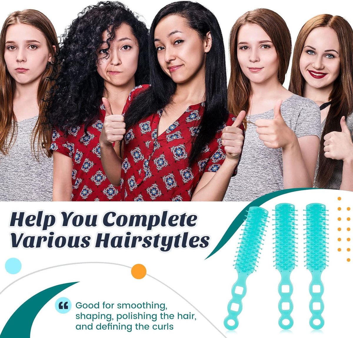 72 pcs Bulk Hair Brushes - Hair Brush Bulk Nylon Brush with Ventilated Hair Brush - For Curly Hair, Wavy Hair, Blow-Drying, Parting, Styling, Detangling Hair - Suitable for Travel, Home, Hotel - Image 4