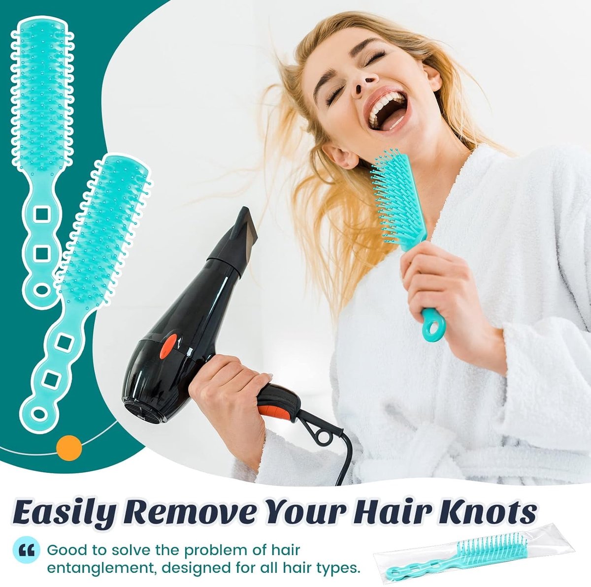 72 pcs Bulk Hair Brushes - Hair Brush Bulk Nylon Brush with Ventilated Hair Brush - For Curly Hair, Wavy Hair, Blow-Drying, Parting, Styling, Detangling Hair - Suitable for Travel, Home, Hotel - Image 5