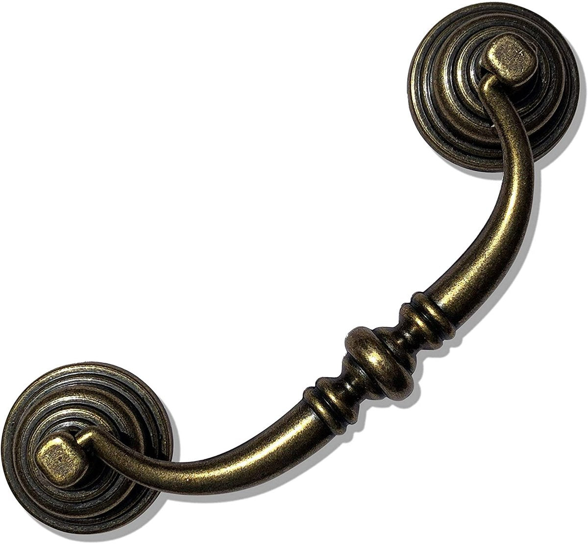10 Pieces 4.25 Inch Center Hole Shabby Chic Drawer Pulls - Antique Bronze Kitchen Cabinet Pulls with Buckles (108mm/Antique Bronze) - Image 2