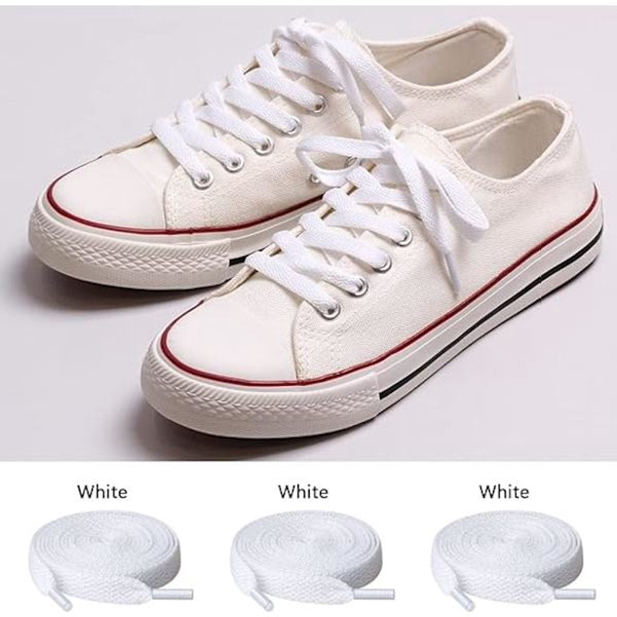 Shoelaces - Sports Shoes - 8mm Wide Flat Laces - Running - 3 Pairs - Image 2