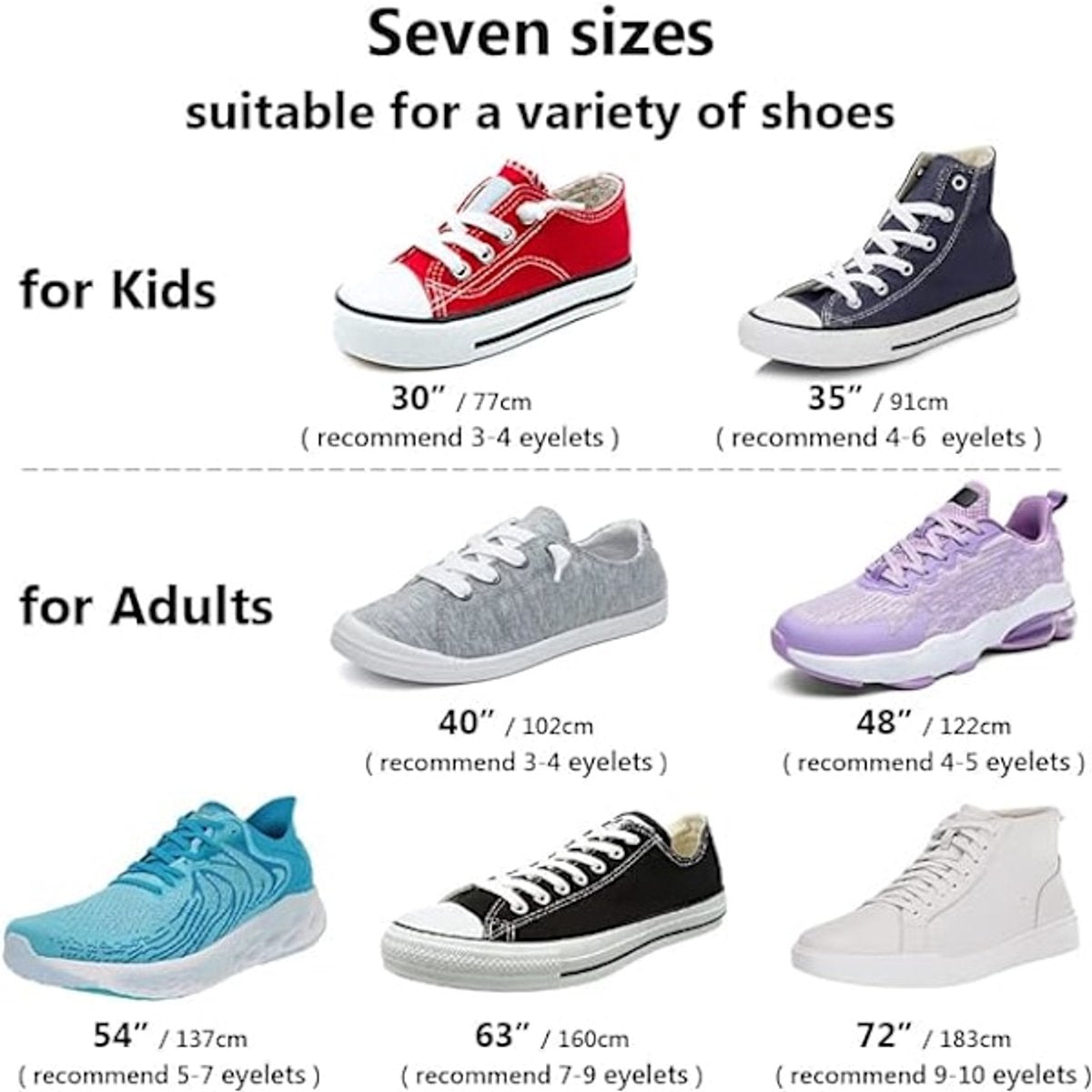 Shoelaces - Sports Shoes - 8mm Wide Flat Laces - Running - 3 Pairs - Image 3