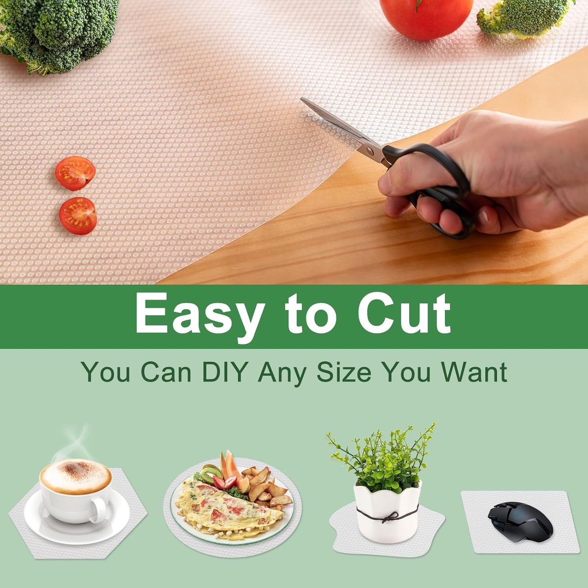 30*300cm non-stick coated shelves - waterproof and oil-resistant - thickened - easy to clean and cut - drawer insert - suitable for refrigerators, desks, cabinets, kitchens - Image 5
