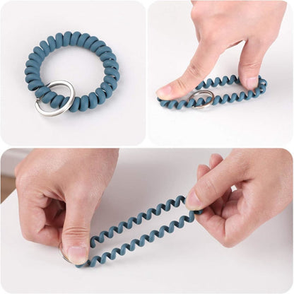 Elastic Bracelet Keychain - Flexible Spiral Bracelet Keychain - For Sauna, Gym, Swimming Pool, ID Card & Outdoor Sports 6-Pack - Image 3