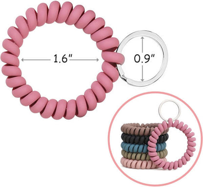 Elastic Bracelet Keychain - Flexible Spiral Bracelet Keychain - For Sauna, Gym, Swimming Pool, ID Card & Outdoor Sports 6-Pack - Image 5