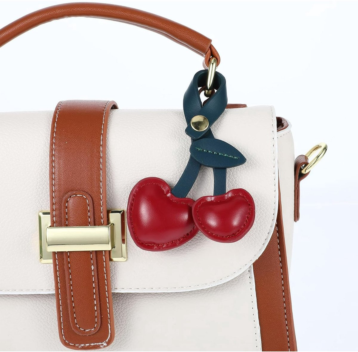 Bag Charms - Cute Leather Cherry Shape Pendant PU Cherry Bag Charms - for Bags - Suitable for Women and Girls - Image 3