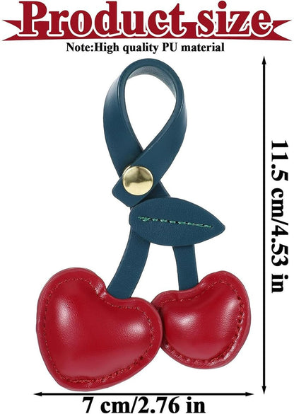Bag Charms - Cute Leather Cherry Shape Pendant PU Cherry Bag Charms - for Bags - Suitable for Women and Girls - Image 5
