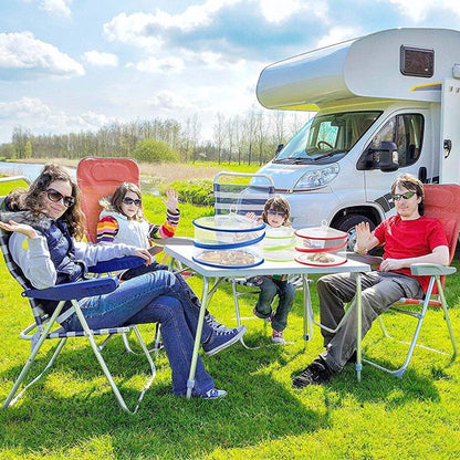 Pop-Up Food Umbrellas with Fine Mesh - Foldable Bottomless Insect Screen - Ideal for Home and Camping - Green 3-Pack - Image 2