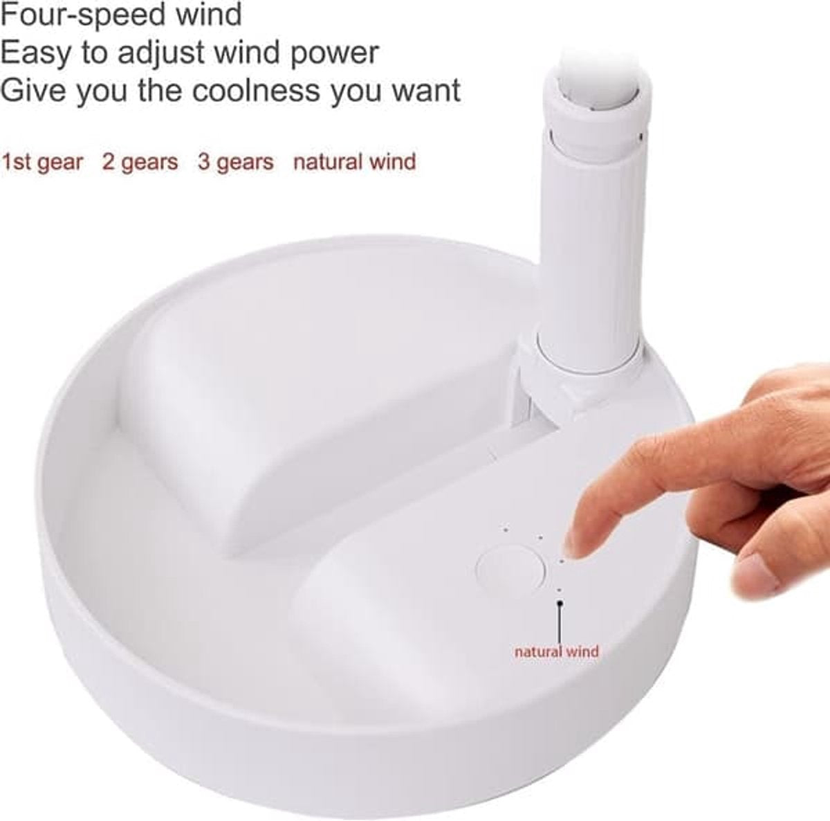 Folding Desk Fan - Adjustable Design - Cordless & Versatile - Foldable Standing Desk Fan - Image 4