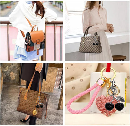 Cherry Charm Keychain - Fashion Accessory for Women's Bags - Suitable for Car Keyrings - Image 2