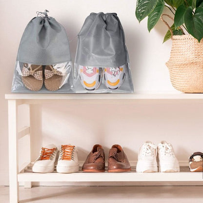 Shoe Travel Bags - Non-Woven Dust Bags - Medium to Large - Portable Drawstring - Space-Saving Shoe Storage Bags Organizer - Pack of 15 - Image 3