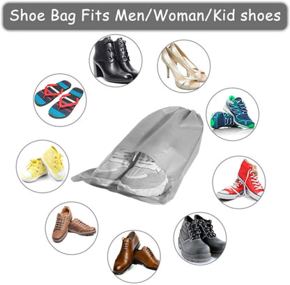 Shoe Travel Bags - Non-Woven Dust Bags - Medium to Large - Portable Drawstring - Space-Saving Shoe Storage Bags Organizer - Pack of 15 - Image 4