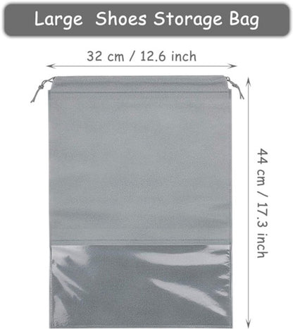 Shoe Travel Bags - Non-Woven Dust Bags - Medium to Large - Portable Drawstring - Space-Saving Shoe Storage Bags Organizer - Pack of 15 - Image 5
