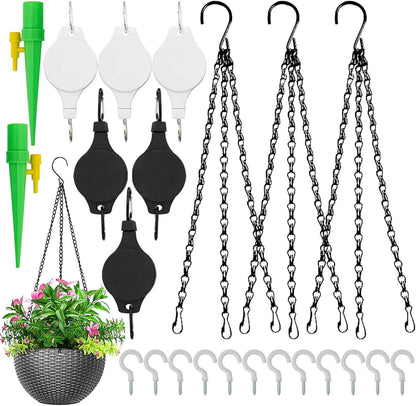 Plant Hooks - Retractable Plant Hanger - Easy-Access Hanging Flower Baskets - For Garden Baskets, Pots, and Feeders - Pack of 6 - Image 4