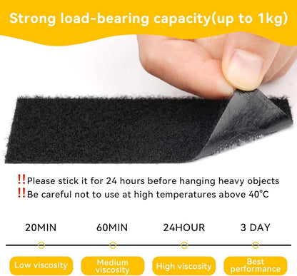 Self-adhesive hook and loop tape - 20 sheets - 50 x 100 mm Self-adhesive hook and loop tape - Wide hook and loop adhesive pads - Ideal for sewing, DIY projects, office supplies and crafts - Image 4