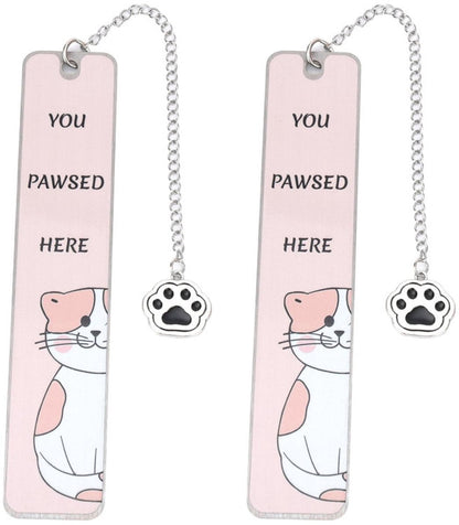 Bookmarks - Set of 2 - Cat Bookmarks - Gifts for Cat Lovers - Cute Bookmarks - Bookmark Gifts for Book Lovers - Reading Bookmarks - Gifts for Boys, Girls, Kids & Friends - Stainless Steel (Style B)