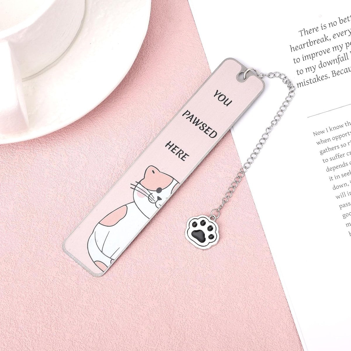 Bookmarks - Set of 2 - Cat Bookmarks - Gifts for Cat Lovers - Cute Bookmarks - Bookmark Gifts for Book Lovers - Reading Bookmarks - Gifts for Boys, Girls, Kids & Friends - Stainless Steel (Style B) - Image 2