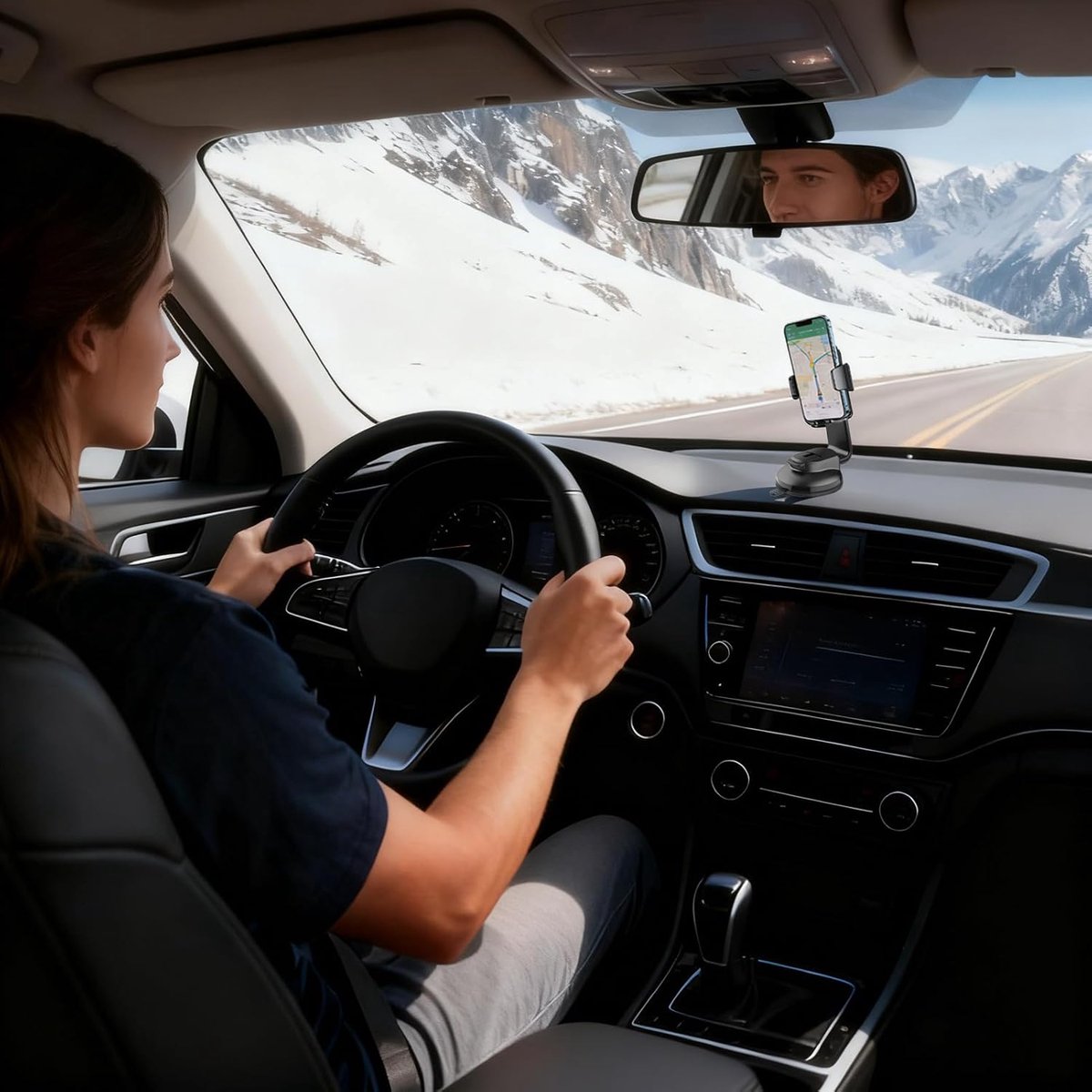 Phone Holder - Universal Base - 360° Rotatable Car Phone Holder - Suitable for cars, trucks, vehicles, windshields and mobile navigation systems. - Image 4