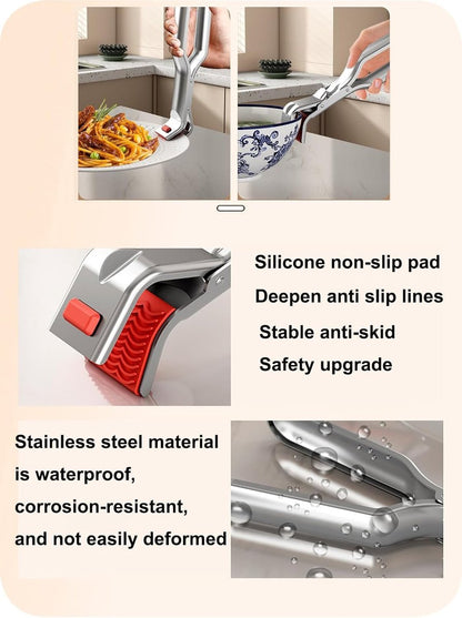 Barbecue Tongs - Anti-Scorch Clamps - Pack of 2 - Stainless Steel Anti-Scorch Clamps - Use to remove hot plates, bowls, pizza pans, etc. with food from microwaves and air fryers. - Image 2