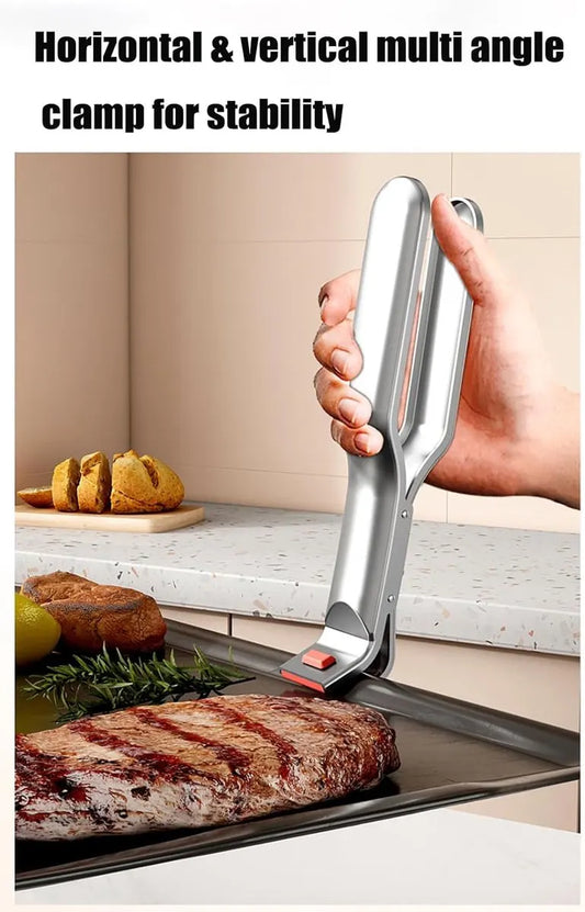 Barbecue Tongs - Anti-Scorch Clamps - Pack of 2 - Stainless Steel Anti-Scorch Clamps - Use to remove hot plates, bowls, pizza pans, etc. with food from microwaves and air fryers. - Image 5