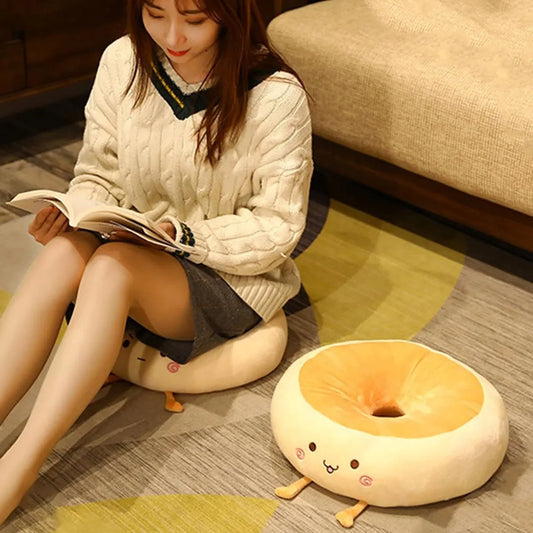 Round Seat Cushion - Round Chair Cushion - Donut Seat Cushion - Cute and Soft Decorative Cushion - Cartoon Design - Suitable Chairs for Bedrooms, Schools and Offices - 38*38*14cm (Smile Style) - Image 2