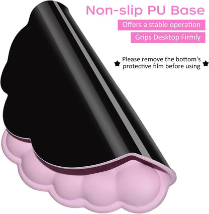 Mouse Pad - Mouse Pad with Wrist Rest - Ergonomic Mouse Pad - Mouse Pad with Leather Surface, Suitable for Computers, Laptops, Office, Home and Travel, with Non-Slip Bottom - Pink - Image 4