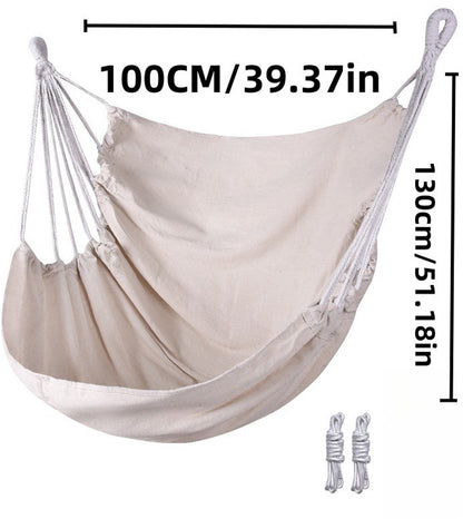 Hanging Chair - Portable Hammock - Comfortable Patio Chair - Suitable for Indoor and Outdoor Use - Maximum Load Capacity 100kg（White, without cushion） - Image 2