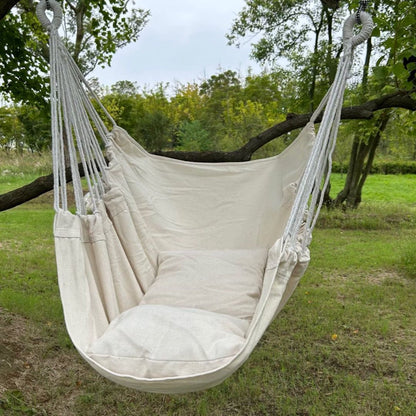 Hanging Chair - Portable Hammock - Comfortable Patio Chair - Suitable for Indoor and Outdoor Use - Maximum Load Capacity 100kg（White, without cushion） - Image 4