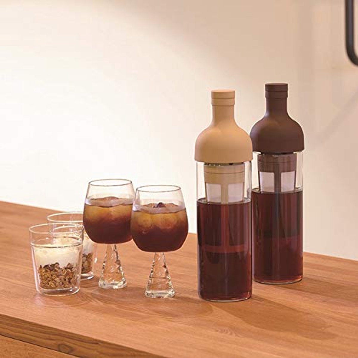 Cold Brew Coffee Pot - 1000 ml Glass Carafe with Infuser - For Iced Coffee & Iced Tea - Easy to Fill and Clean - Brown - Image 4