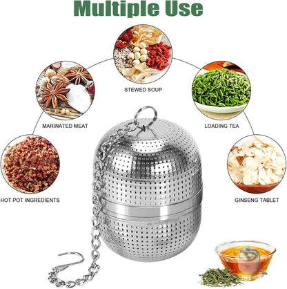 Tea strainer made of stainless steel - Tea filter - Tea strainer made of stainless steel 304 - with chain - Suitable for teacups / teapots / kettles - Image 5