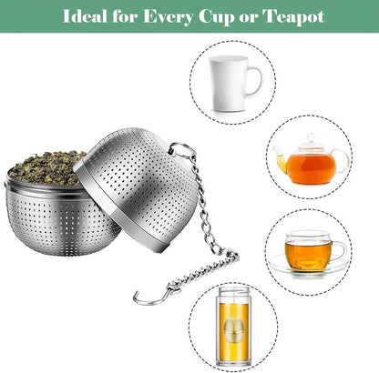 Tea strainer made of stainless steel - Tea filter - Tea strainer made of stainless steel 304 - with chain - Suitable for teacups / teapots / kettles - Image 7