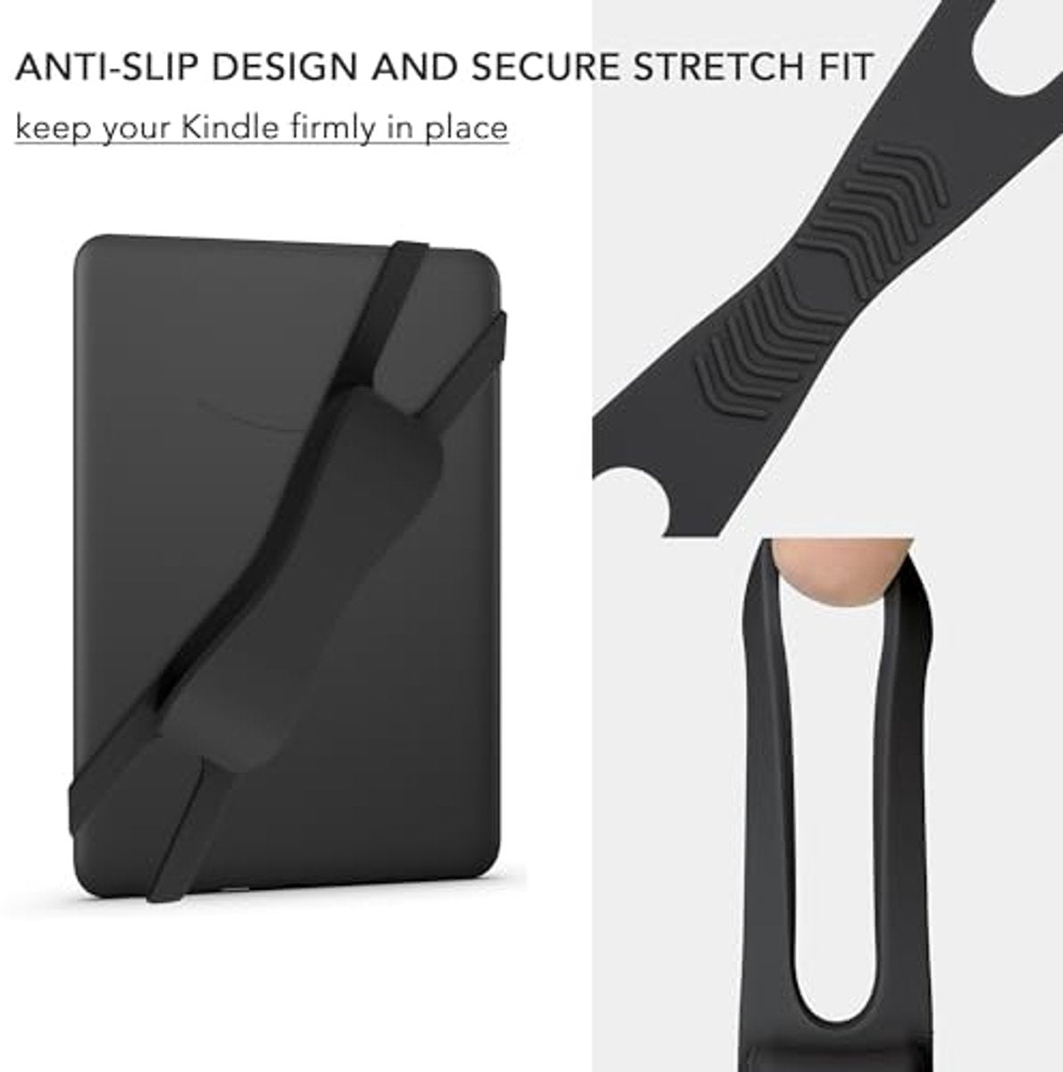 2-Pack Hand Rests for E-Readers & Tablets - Non-Slip & Comfortable to Hold - Suitable for 4.7-8 Inch Screens - Black + Black - Image 3