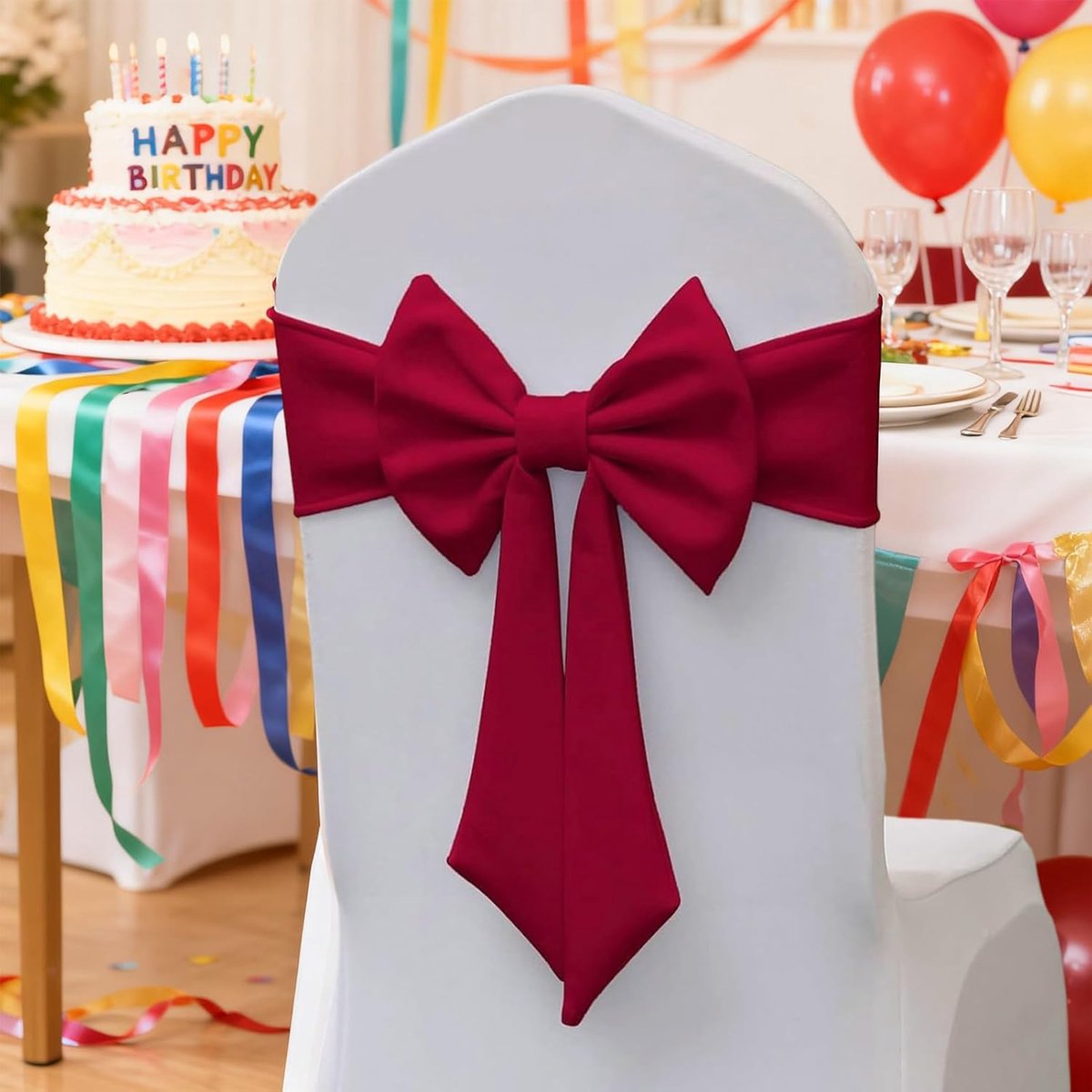 Chair Covers - 2 pieces - Christmas bow on chairs - Christmas accessories - Chair covers for home - Suitable for holidays - Parties - Weddings - Outdoor kitchens - Restaurants - Hotels - Image 4