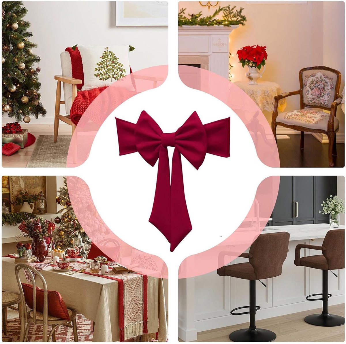 Chair Covers - 2 pieces - Christmas bow on chairs - Christmas accessories - Chair covers for home - Suitable for holidays - Parties - Weddings - Outdoor kitchens - Restaurants - Hotels - Image 5