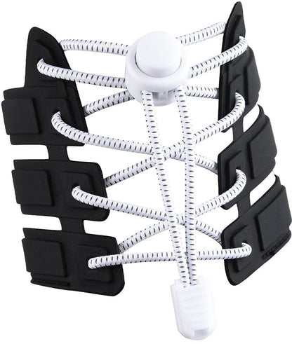 Sneaker Laces 120CM suitable for Sneakers - Elastic laces without a tie - Suitable for students and adults - With strong buckle and quick-release function (White)
